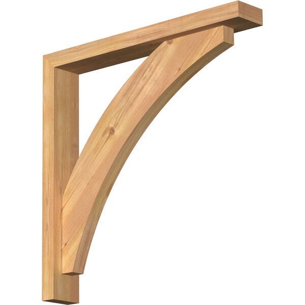 Ekena Millwork Thorton Block Smooth Bracket w/ Offset Brace, Western Red Cedar, 3 1/2"W x 24"D x 24"H BKT0402X24X24THR05SWR - main